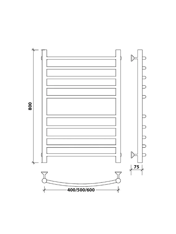 Водяной полотенцесушитель Secado Милан 4 из нержавеющей стали