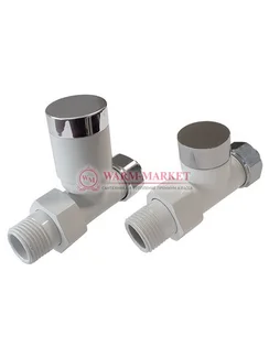 Комплект клапанов с ручной регулировкой Прямой Elegant 6042 Белый - Хром