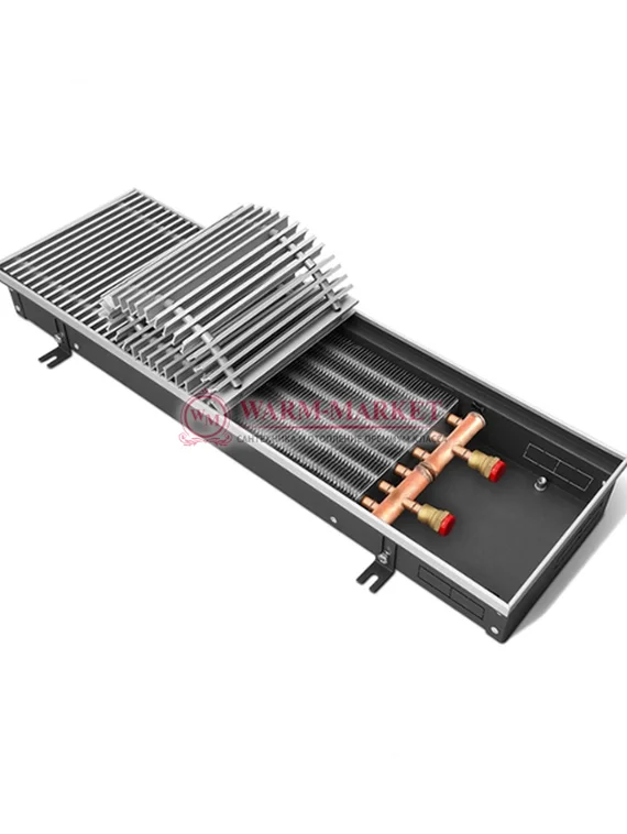 Внутрипольный конвектор Techno Power KVZ, высота 105 мм., ширина 370 мм., без решетки