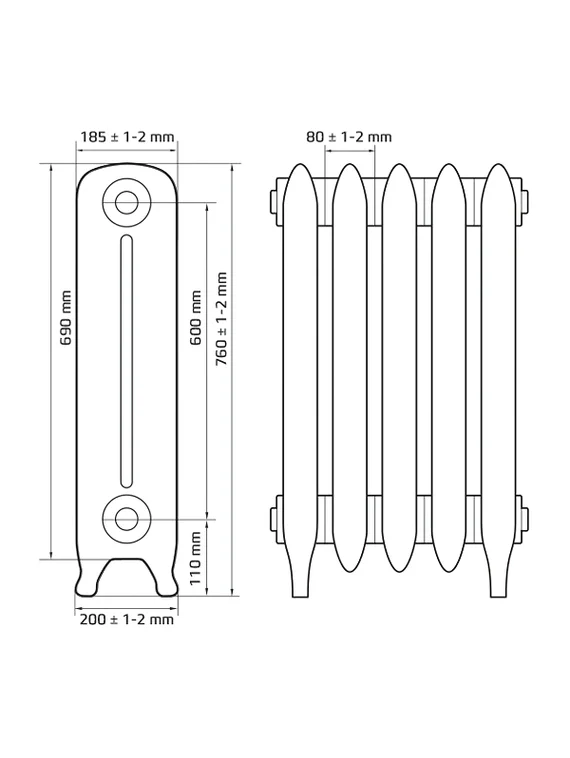 Windsbold 600 - чугунный дизайн радиатор