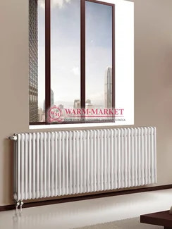 Трубчатый радиатор Dia Norm 3057-38 секций, трехтрубный с нижним правым/левым подключением с вентилем.