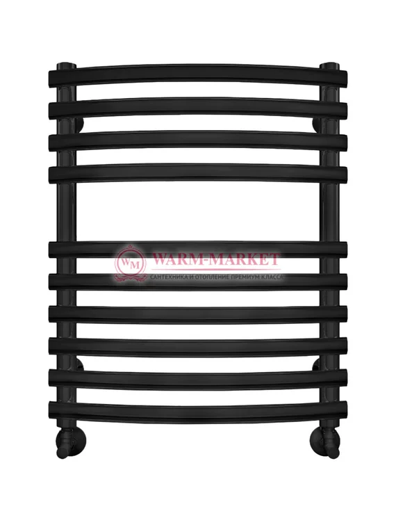 Капри П10 - водяной полотенцесушитель, нижнее подключение, черный