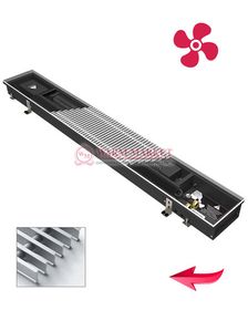 Конвектор внутрипольный Varmann Qtherm Eco с вентилятором c алюминиевой решеткой натурального цвета