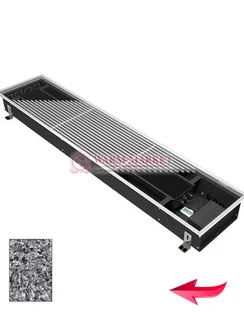 Конвектор внутрипольный Varmann Ntherm Electro без вентилятора c алюминиевой решеткой, декорированной под гранит