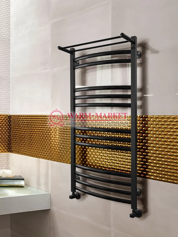 Enisey-полотенцесушитель с полкой цвет черный