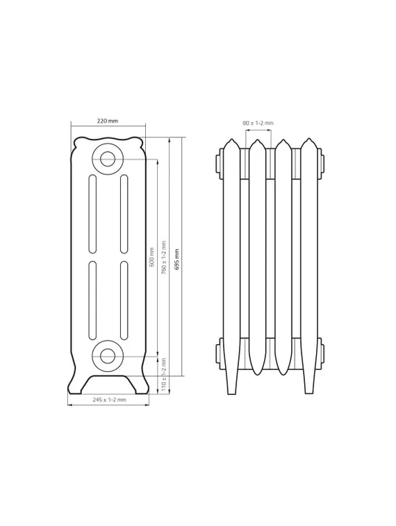 Bristol 600 - чугунный дизайн радиатор