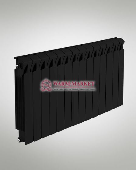 Rifar Monolit Black 500 - черный биметаллический радиатор с боковым подключением