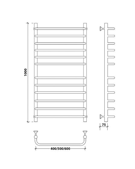 Водяной полотенцесушитель Secado Мерида 4 из нержавеющей стали
