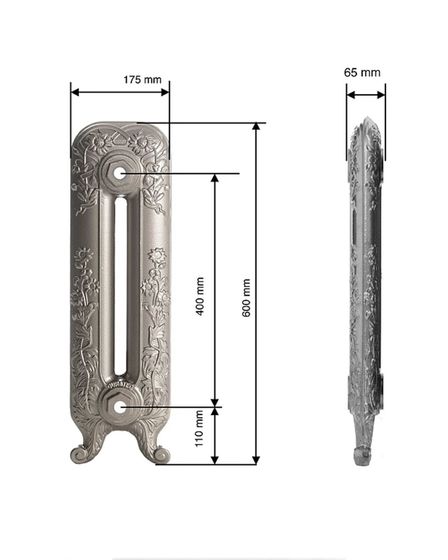 Guratec Diana 590/05 AntikGold - чугунный дизайн радиатор