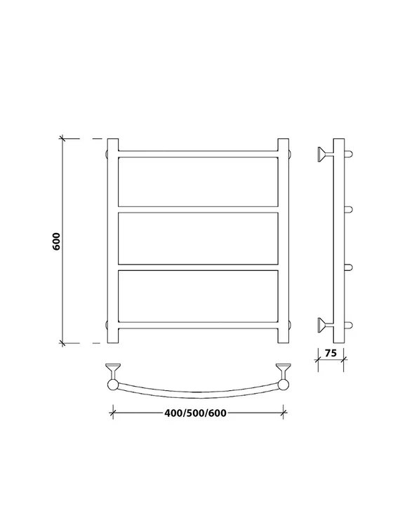 Водяной полотенцесушитель Secado Милан 1 из нержавеющей стали
