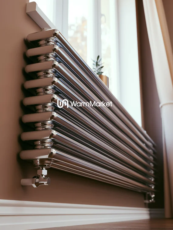 Axxinot Sentir Chrome Z 3180 - горизонтальный трубчатый радиатор шириной 1800 мм, нижнее разнесенное подключение