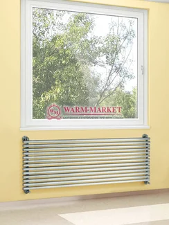 Garda 1400х400 – горизонтальный широкий дизайнерский полотенцесушитель цвет хром