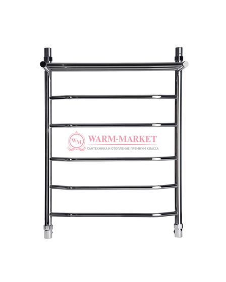 Galant 6 (трапеция) - водяной полотенцесушитель с полкой из нержавеющей стали