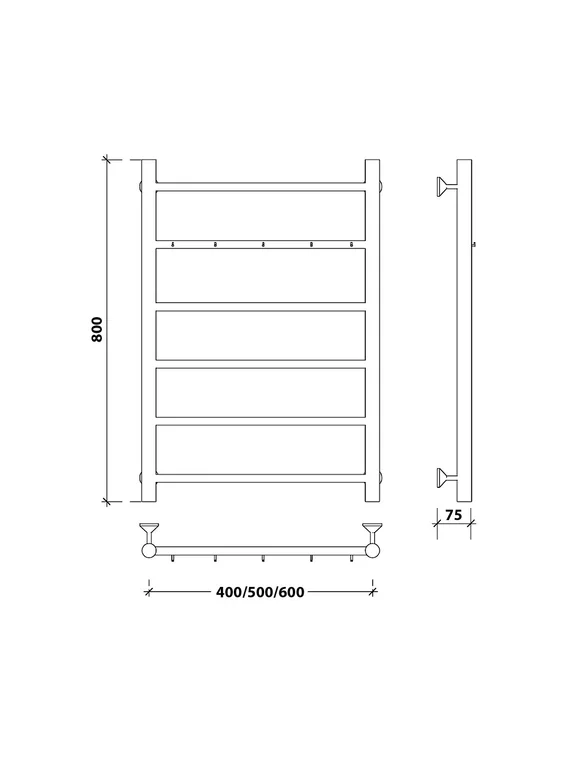 Водяной полотенцесушитель Secado Триада 1 К из нержавеющей стали