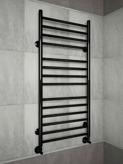 Avrora Black-черный полотенцесушитель из нержавеющей стали.