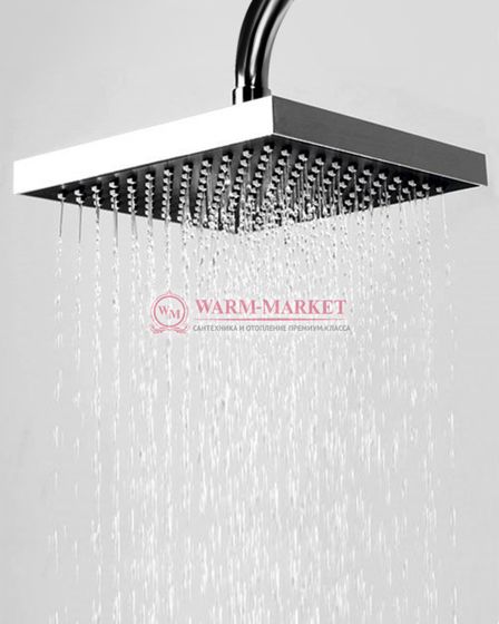 Встраиваемый комплект для душа с верхней душевой насадкой и лейкой черный А16028-Bl Thermo