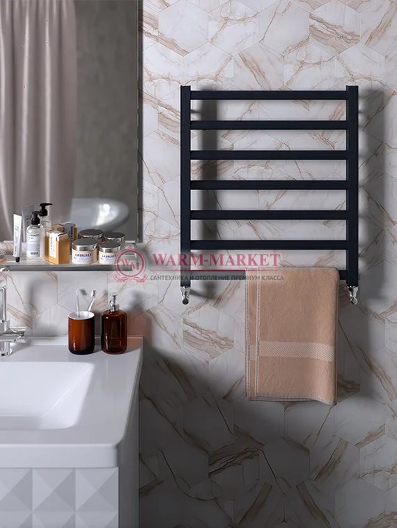 Mandarino Tubo 500х600 - цветной полотенцесушитель из анодированного алюминия, модель 7/1