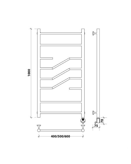 Электрический полотенцесушитель Secado Риволи из нержавеющей стали