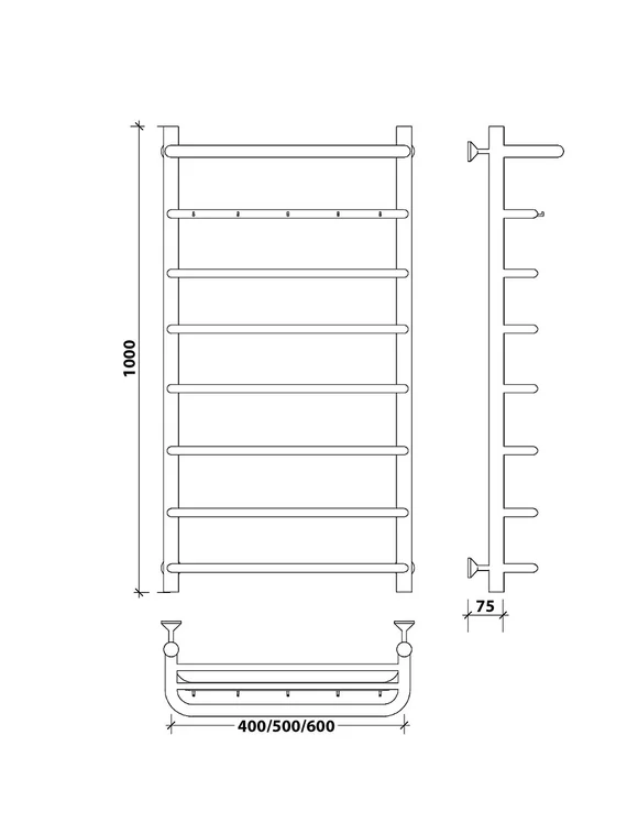 Водяной полотенцесушитель Secado Мерида 1 КСП из нержавеющей стали