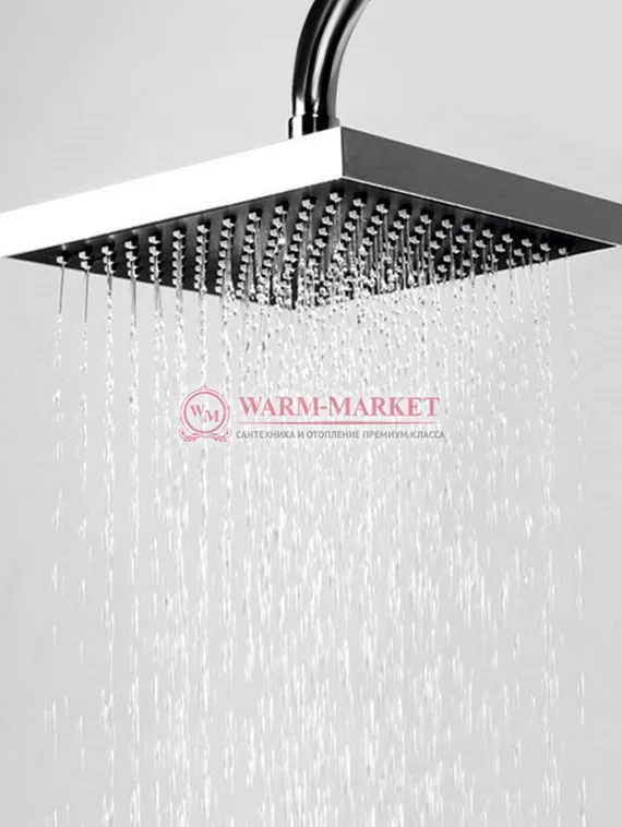 Встраиваемый комплект для душа с верхней душевой насадкой и лейкой черный А16028-Bl Thermo