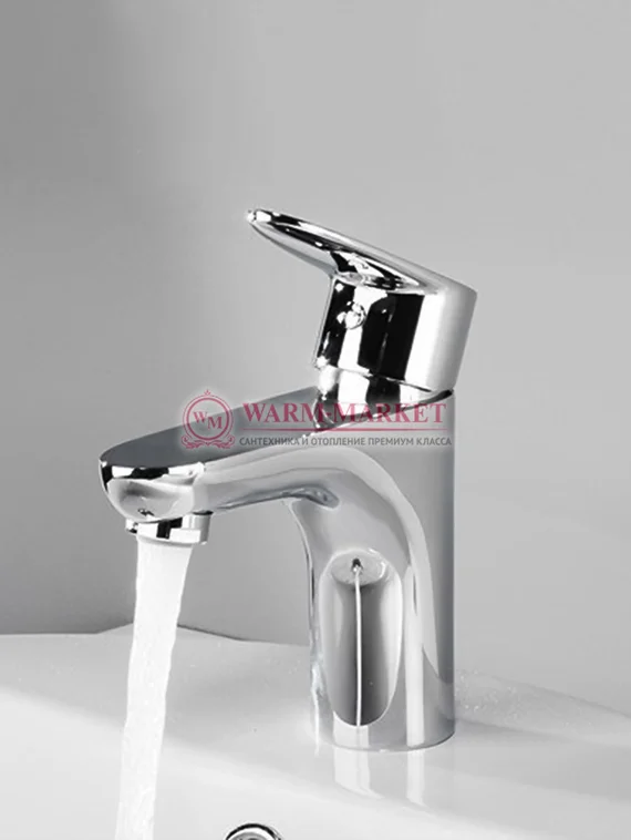 Смеситель для умывальника черный Leine 3503-Bl