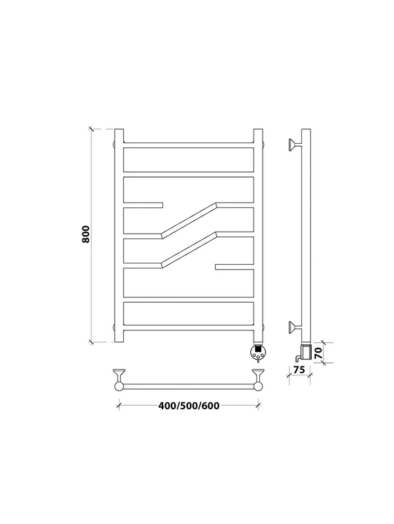 Электрический полотенцесушитель Secado Риволи СП из нержавеющей стали