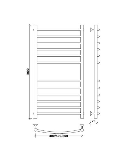 Водяной полотенцесушитель Secado Милан 4 из нержавеющей стали