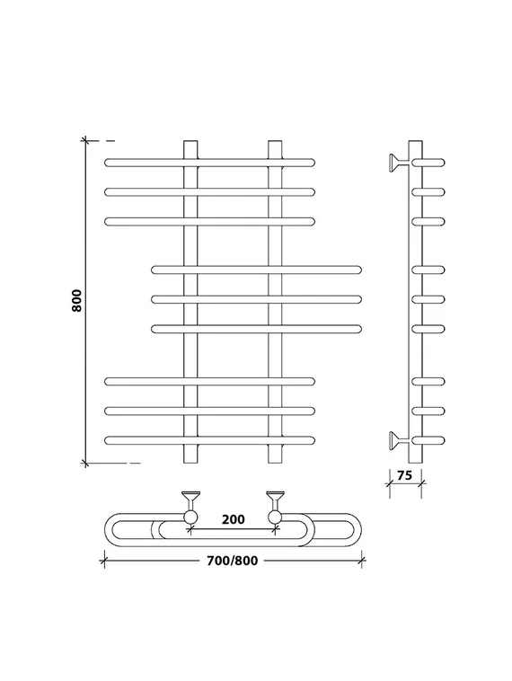 Водяной полотенцесушитель Secado Венеция 6 из нержавеющей стали
