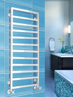 Bergamo White  - белый дизайн полотенцесушитель с квадратным профилем