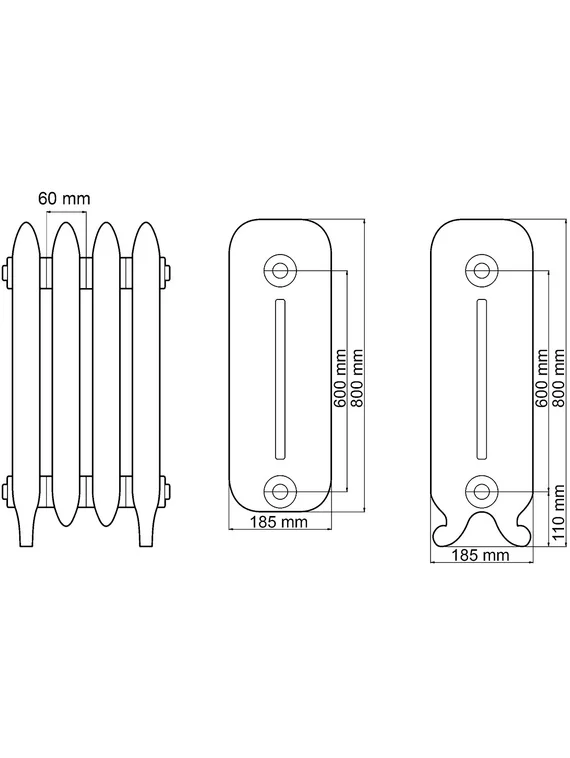 Чугунный радиатор HeatWave Pion 790