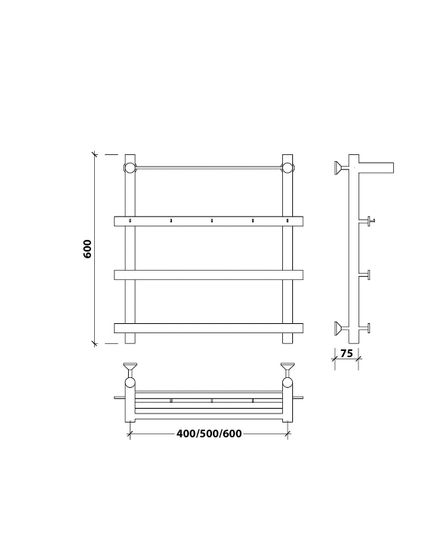 Водяной полотенцесушитель Secado Понтида 1 КСП из нержавеющей стали
