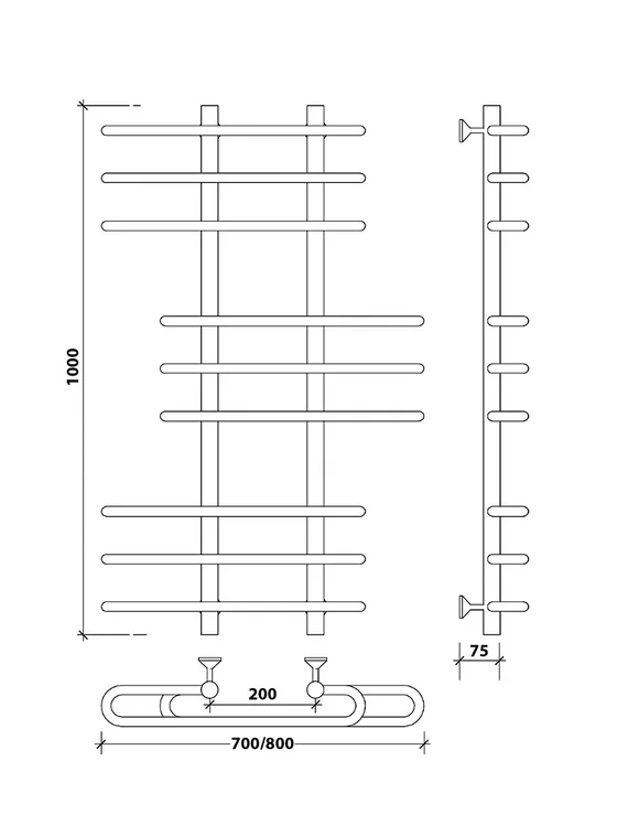 Водяной полотенцесушитель Secado Венеция 6 из нержавеющей стали