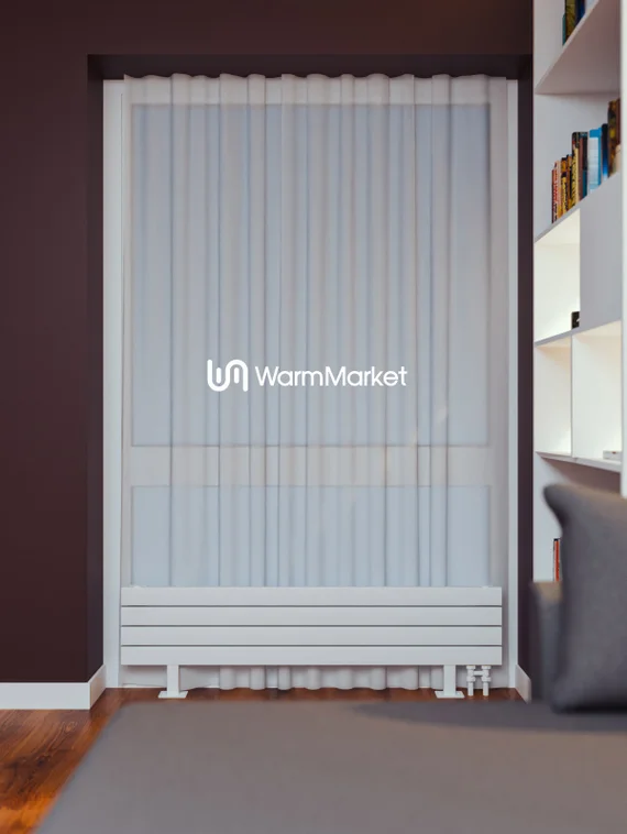 Bareng Temper ZN 1500 - напольный трубчатый радиатор шириной 1500 мм, нижнее правое подключение