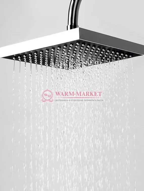 Встраиваемый комплект для душа с верхней душевой насадкой черный А12028-Bl