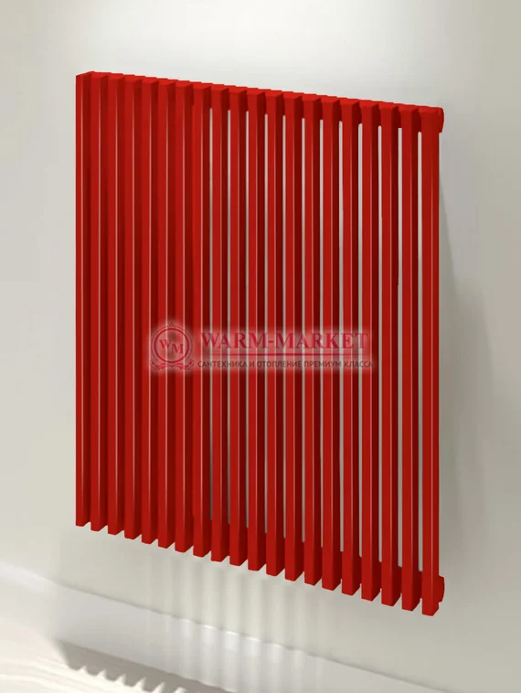 Paralleli v 1 1750 шаг 25 вертикальный трубчатый радиатор из прямоугольного профиля красного цвета