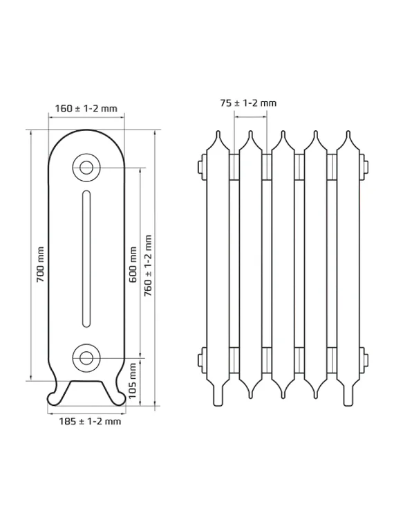 Troy - чугунный дизайн радиатор