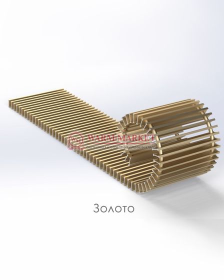 Конвектор внутрипольный Helios Therm Alpha Air (CIAA) с вентилятором глубиной 85мм с алюминиевой решеткой золотого цвета