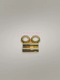 Комплект декоративных трубок "ретро" для подключения чугунного радиатора, золото