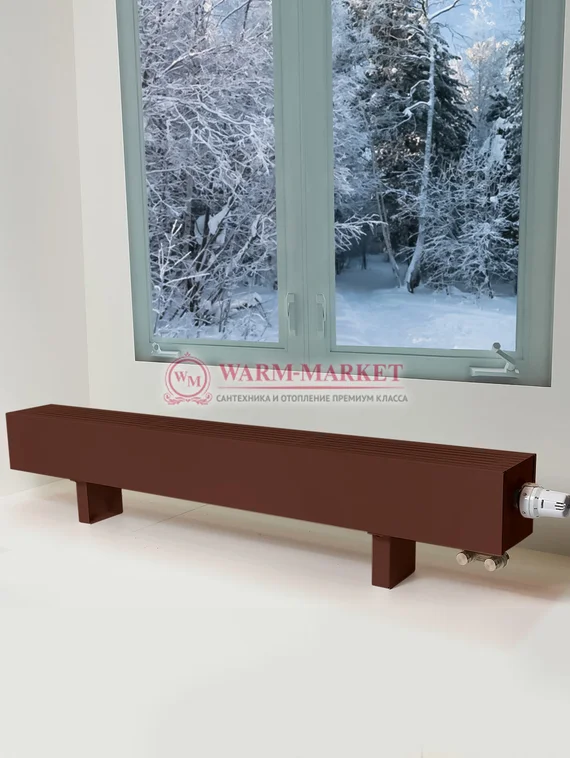 Напольный конвектор KZTO Radiator Элегант Мини 130х130, 2 теплообменника ral 8011