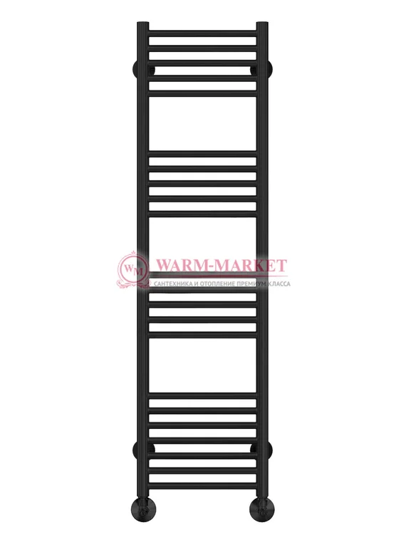 Аврора П22-1 - водяной полотенцесушитель, нижнее подключение, черный