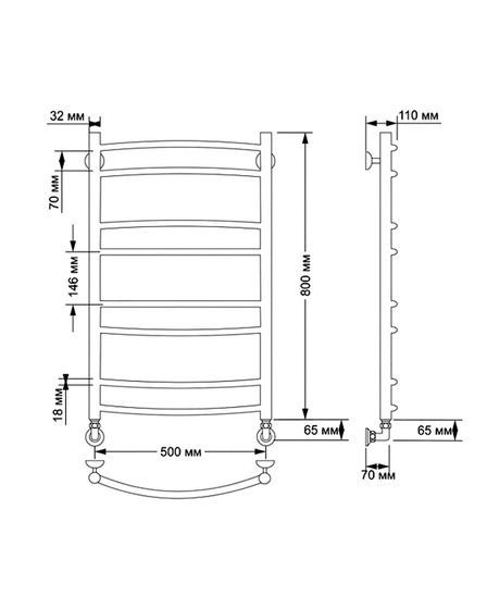 Электрический полотенцесушитель Secado Милан 2 из латуни