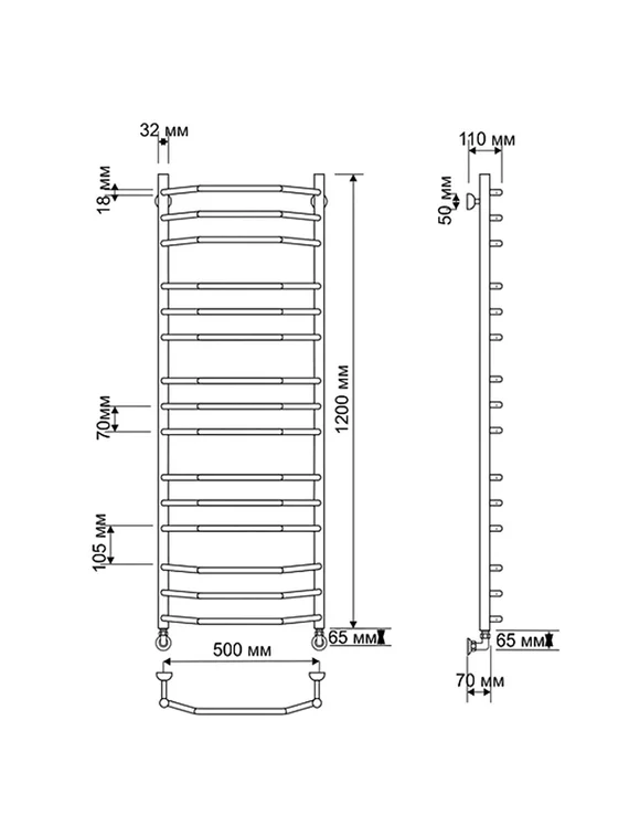 Электрический полотенцесушитель Secado Агата 2 из латуни