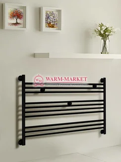 Богема L 600х900 – черный горизонтальный широкий дизайнерский полотенцесушитель