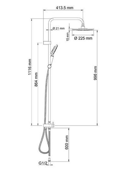 Душевой комплект черный A039-Bl