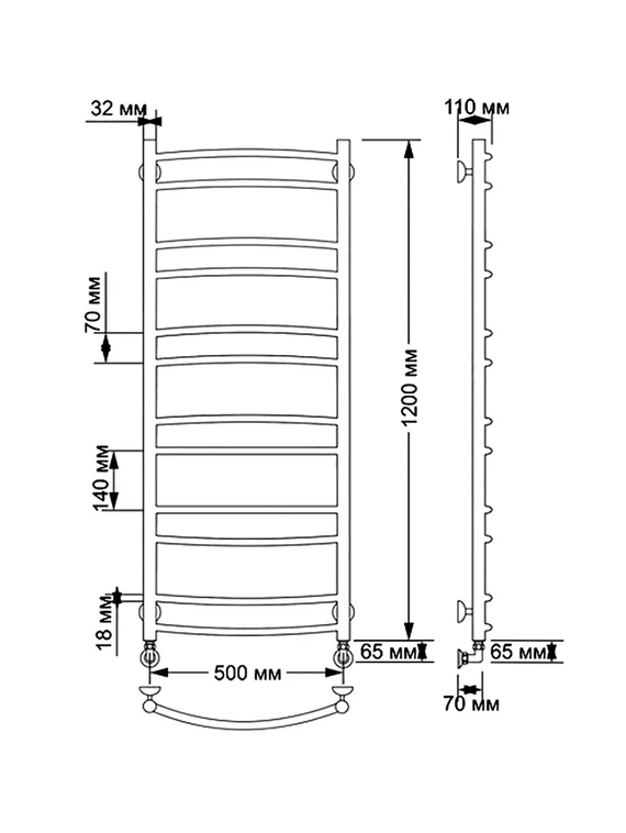Водяной полотенцесушитель Secado Милан 2 из латуни