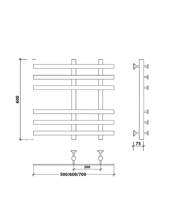 Водяной полотенцесушитель Secado Понтида 3 из нержавеющей стали