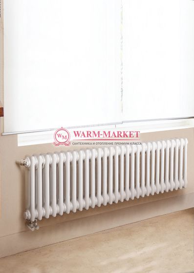 Трубчатый радиатор Dia Norm 2057 двухтрубный, нижнее правое/левое подключение с вентилем