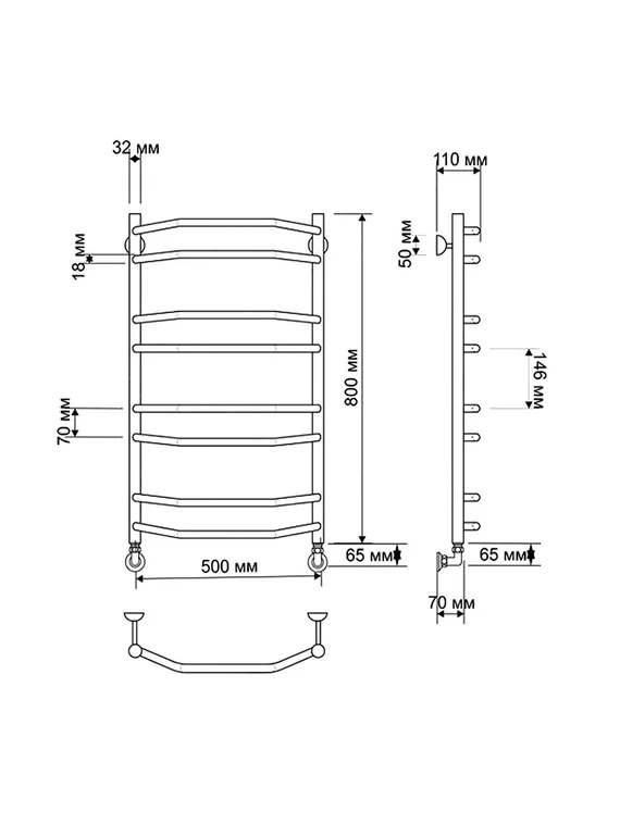Водяной полотенцесушитель Secado Агата 4 из латуни