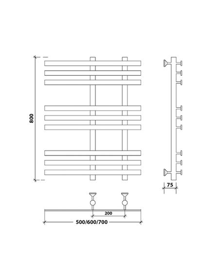 Водяной полотенцесушитель Secado Понтида 3 из нержавеющей стали
