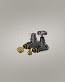Комплект серии Old Style для подключения чугунного радиатора 1/2" прямой, черный